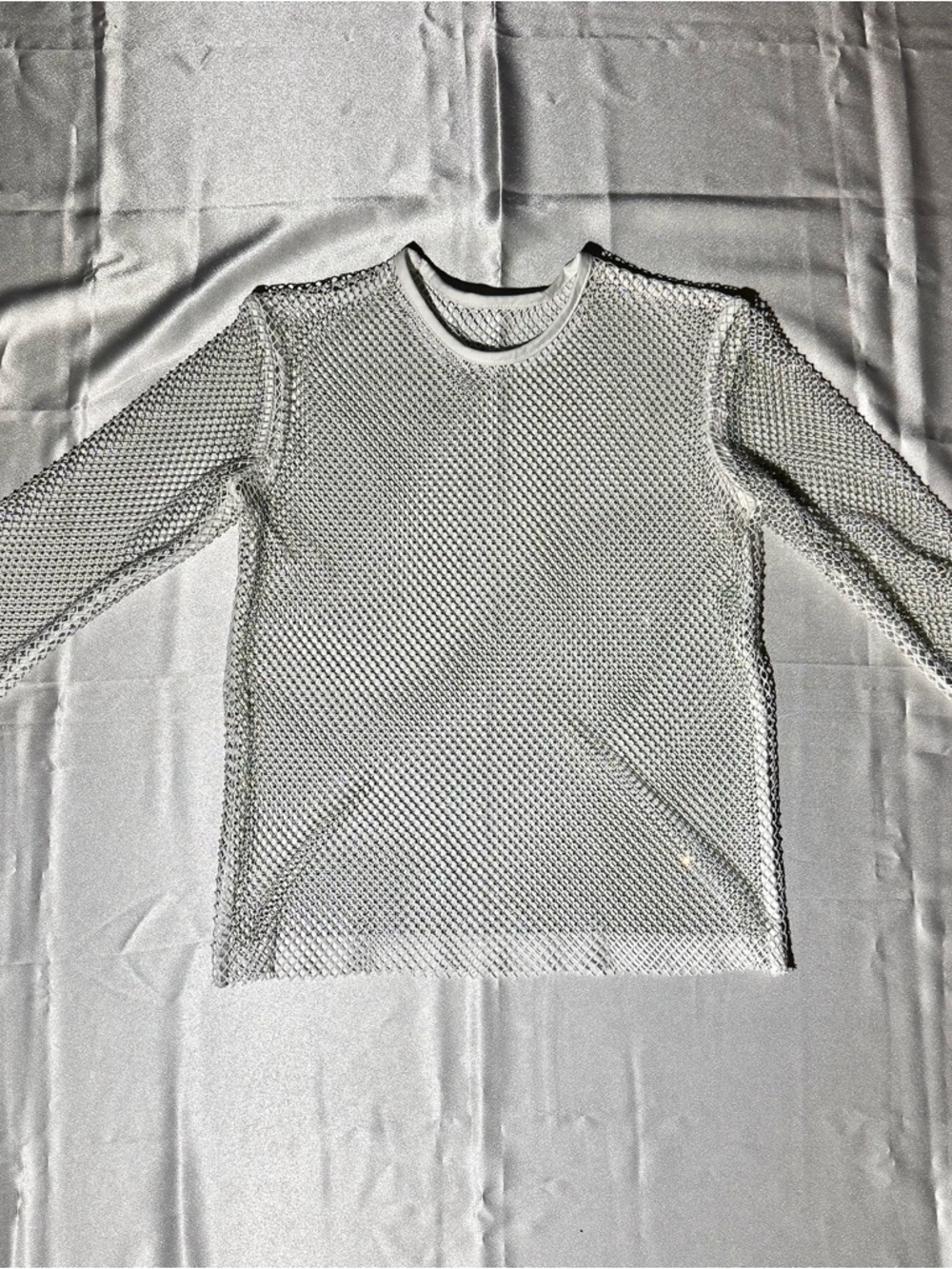 White, Mesh, Multi-Color Rhinestone Top SZ M